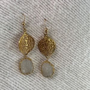 Gold and Crystal Drop Earrings